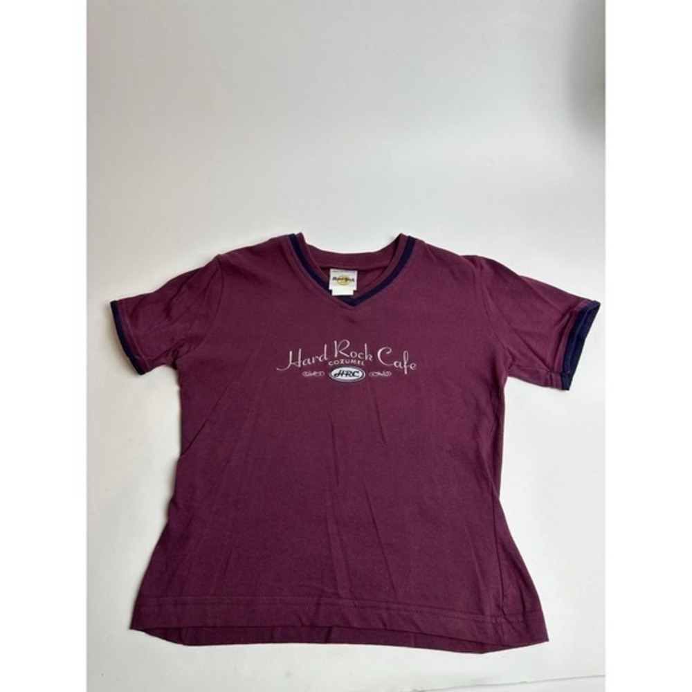 Vintage 90s Y2K V-neck Hard Rock Cafe‎ Cozumel T-Shirt women's XL KC - Picture 2 of 10